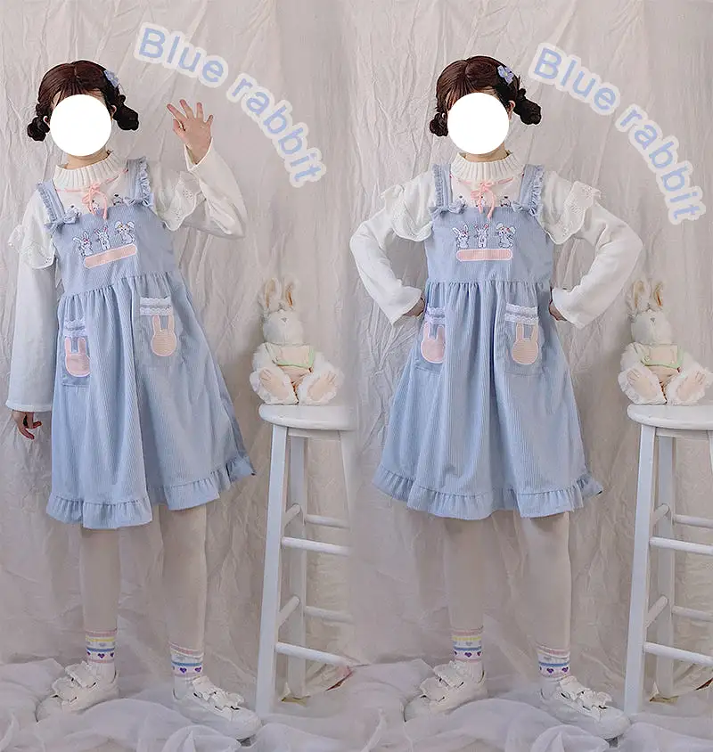 CUTE RABBIT CORDUROY DRESS BY71132