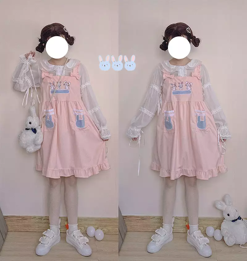 CUTE RABBIT CORDUROY DRESS BY71132