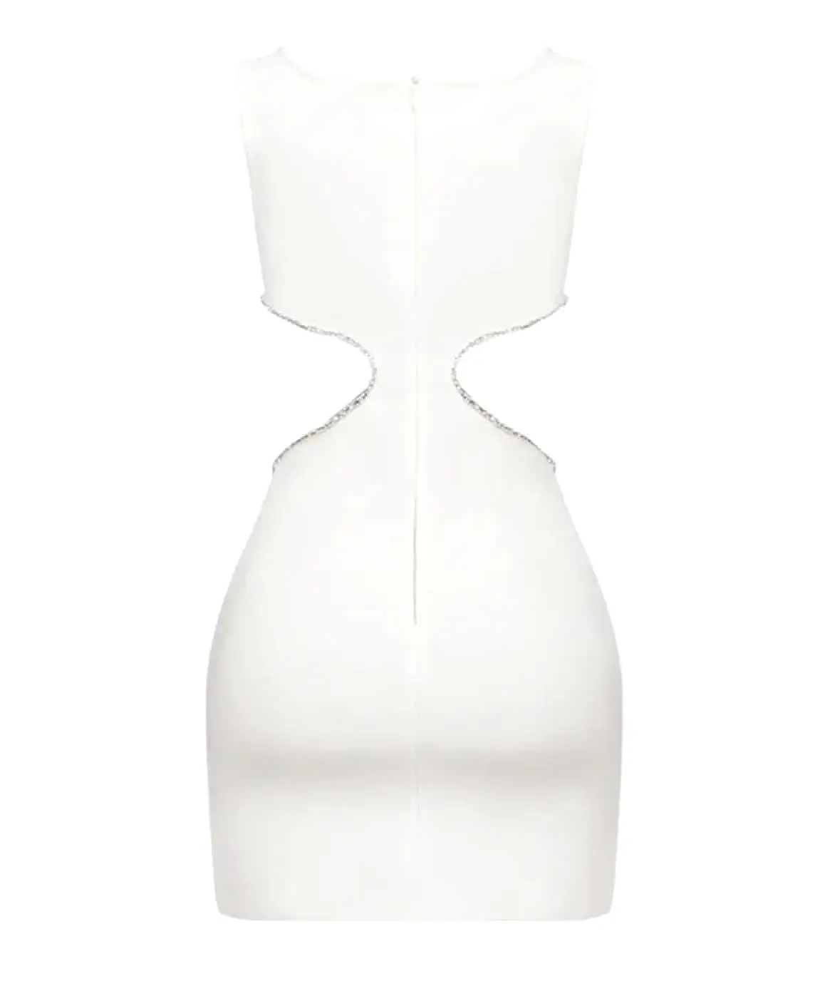 Cutout Bandage Mini Diamond Trim Dress