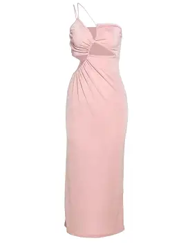 Cutout Ruched Strappy Dress In Light Pink