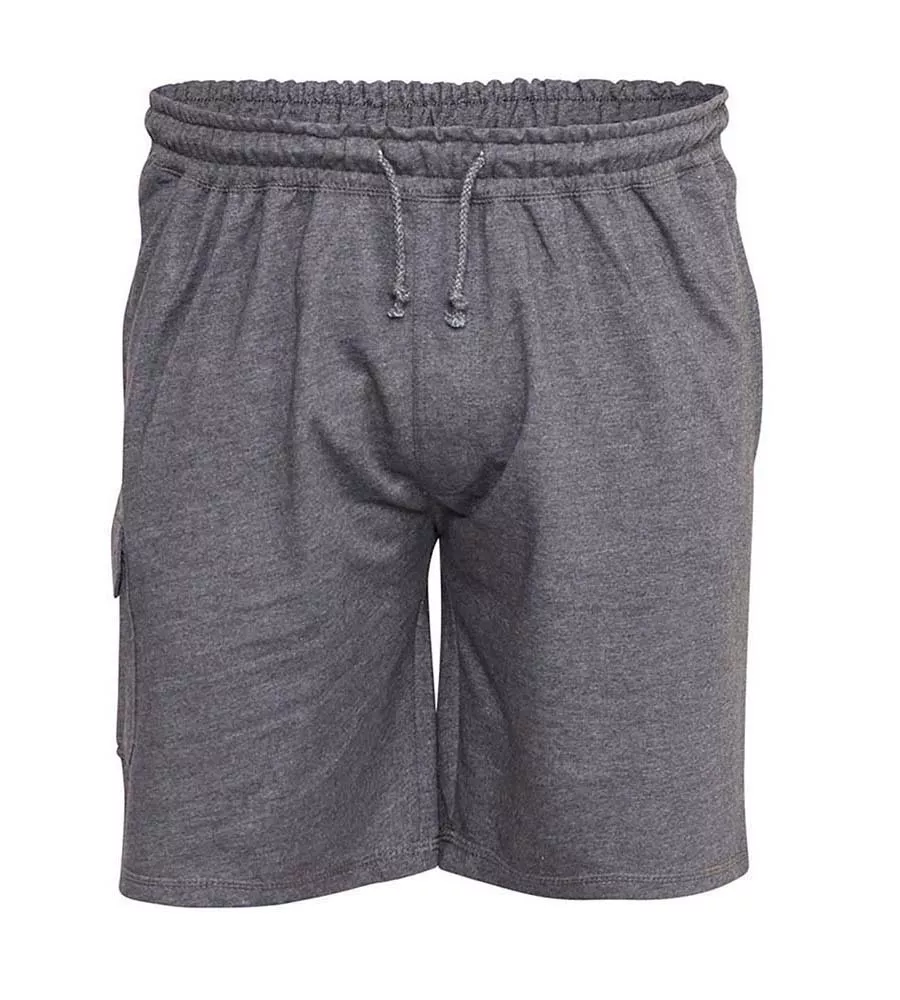 D555 Big Mens Grey Lightweight Fleece Cotton Cargo Shorts (JOHN GREY)