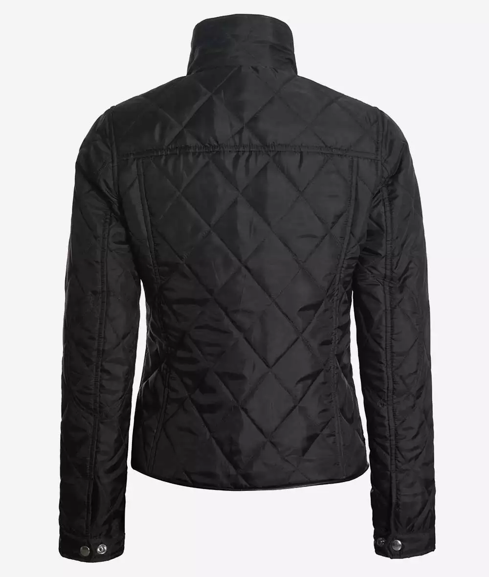 Delphia Black Quilted Polyester Jacket for Women (Limited Quantity)