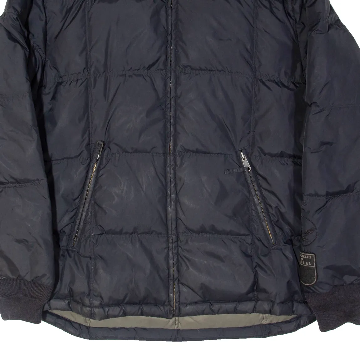 DIESEL Down Insulated Mens Puffer Jacket Black Nylon XL