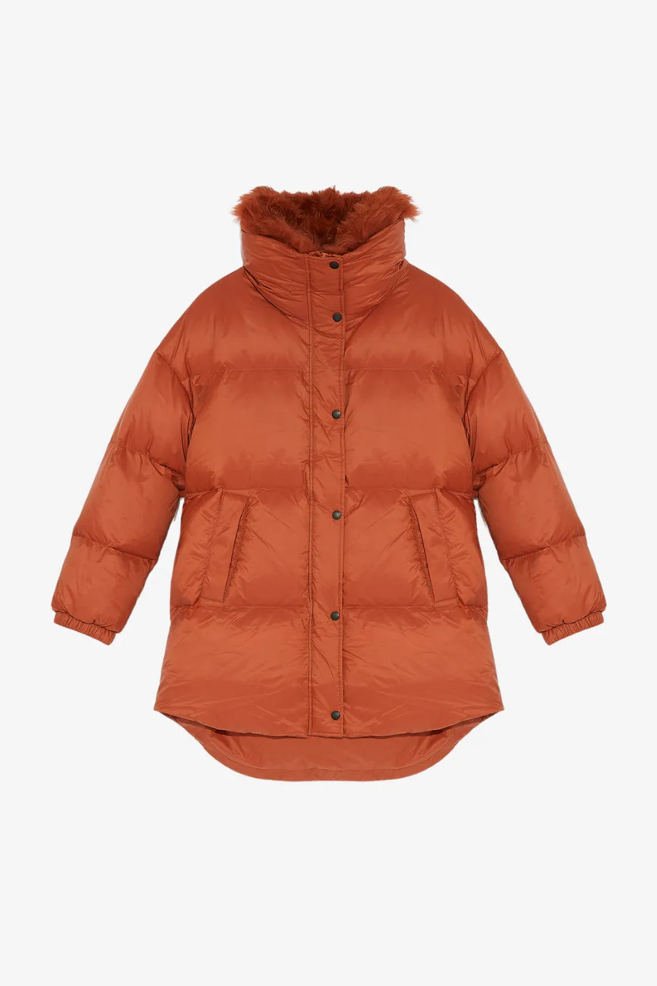 Down Jacket with Stand-Up Collar