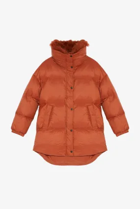 Down Jacket with Stand-Up Collar