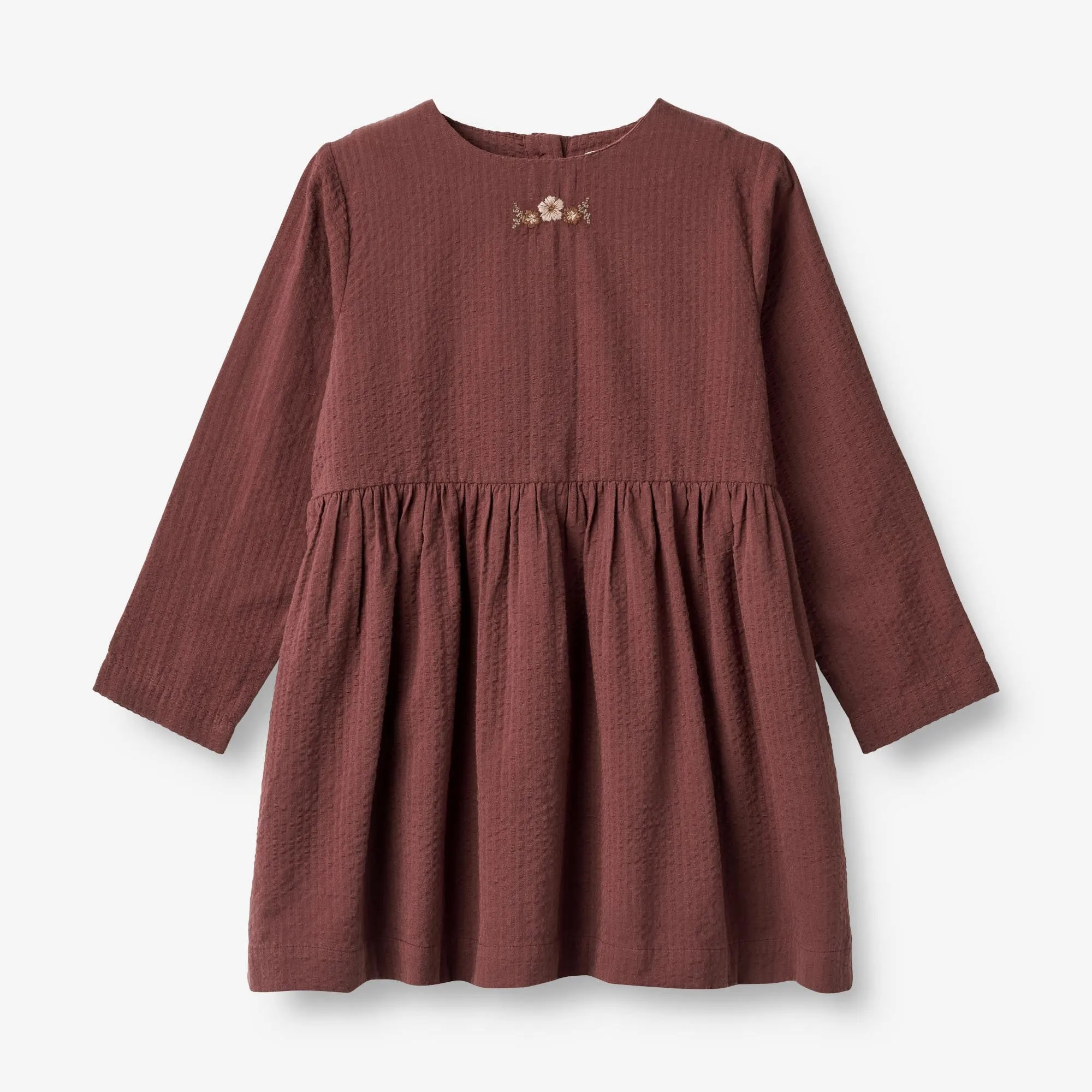 Dress Gunvor Embroidery - aubergine