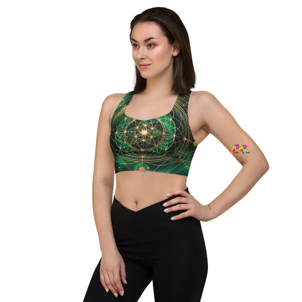 Emerald Cosmos Rave Longline Sports Bra