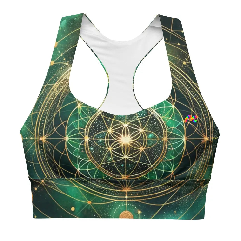 Emerald Cosmos Rave Longline Sports Bra