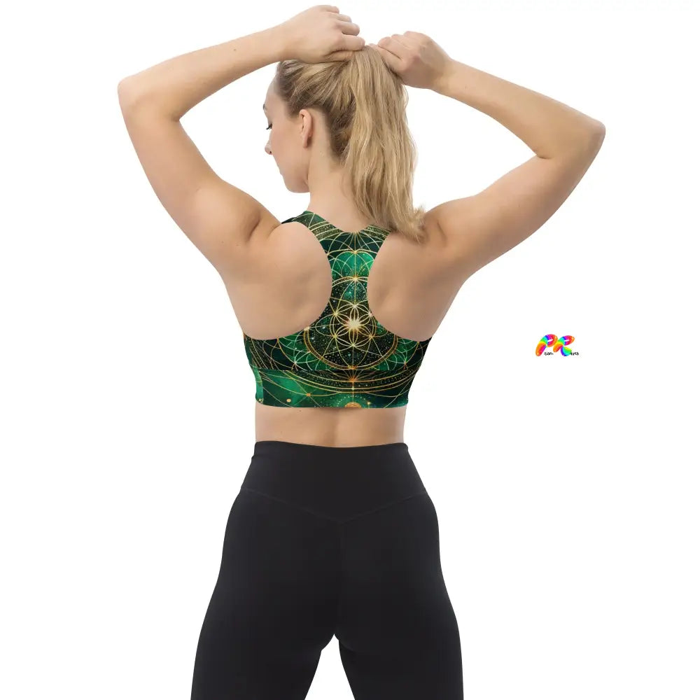 Emerald Cosmos Rave Longline Sports Bra