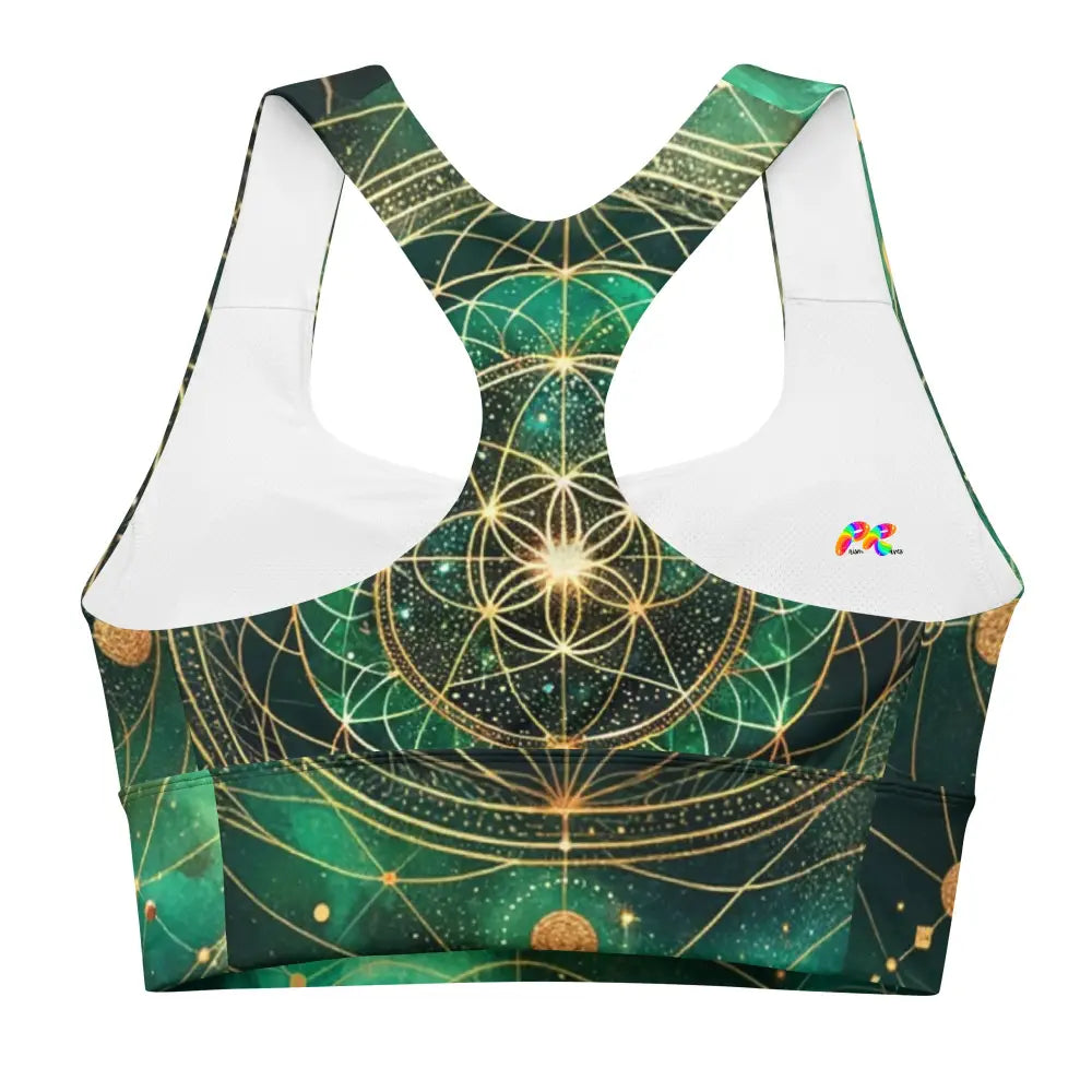 Emerald Cosmos Rave Longline Sports Bra