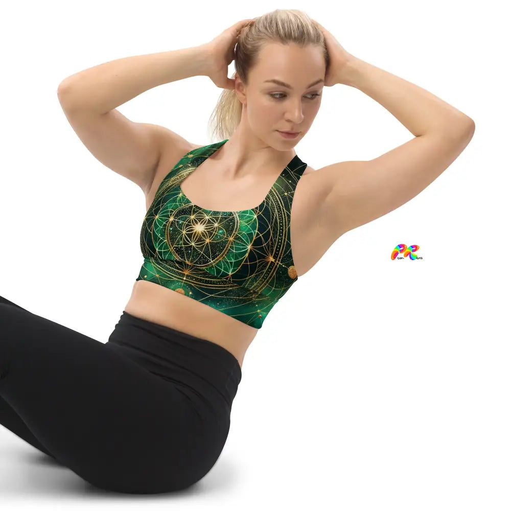 Emerald Cosmos Rave Longline Sports Bra