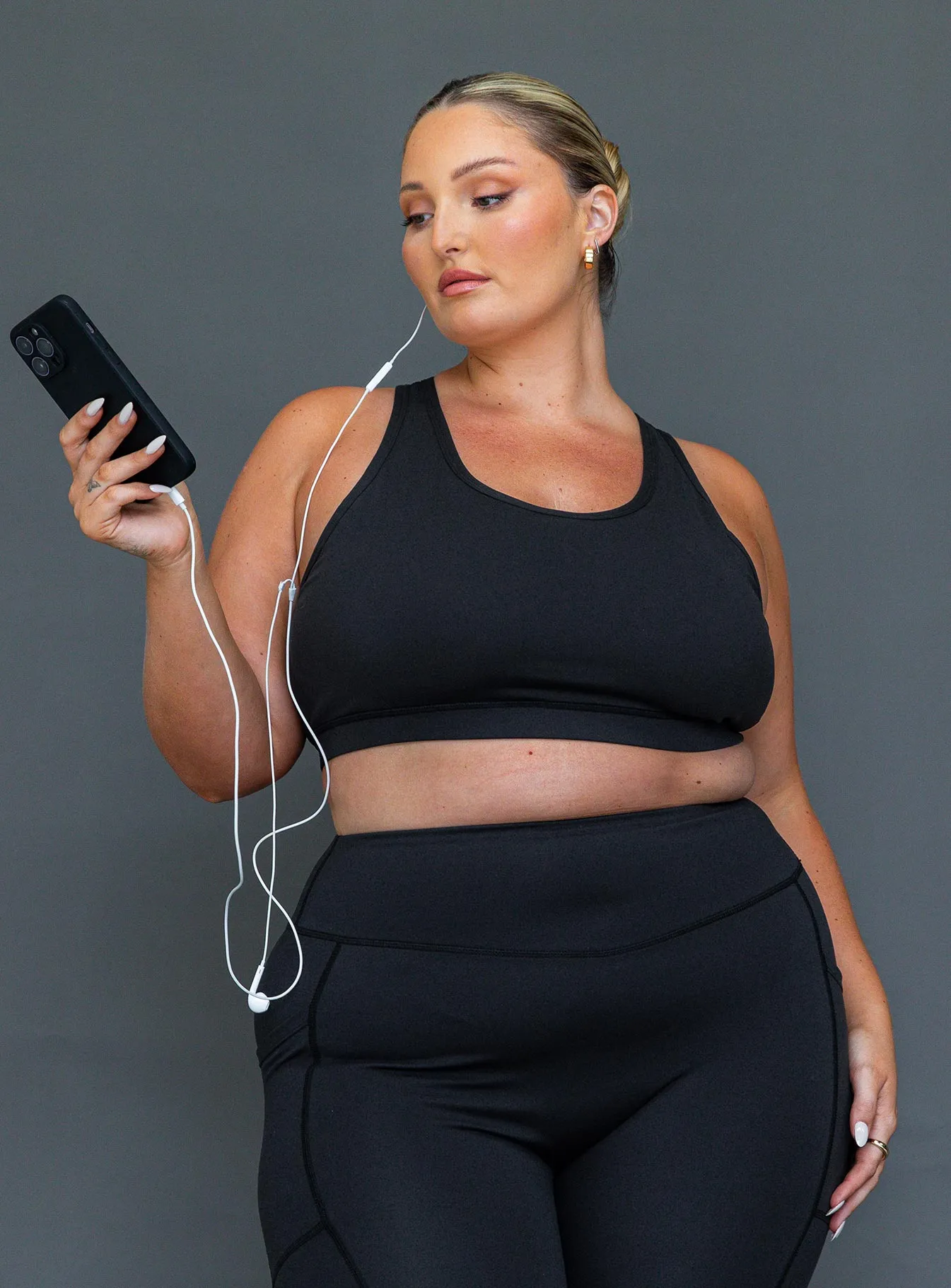 Energised Activewear Top Black Curve