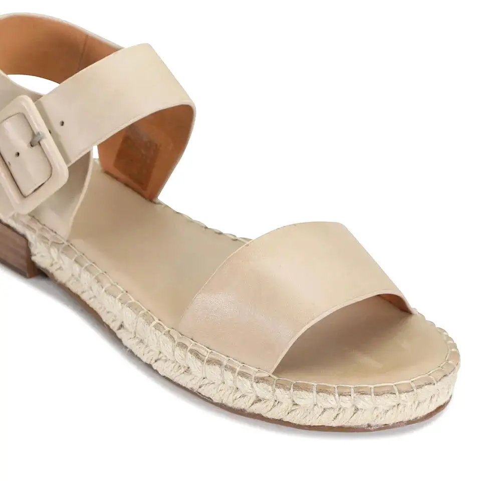 Espy Leather Espadrille Sandals - Ecru