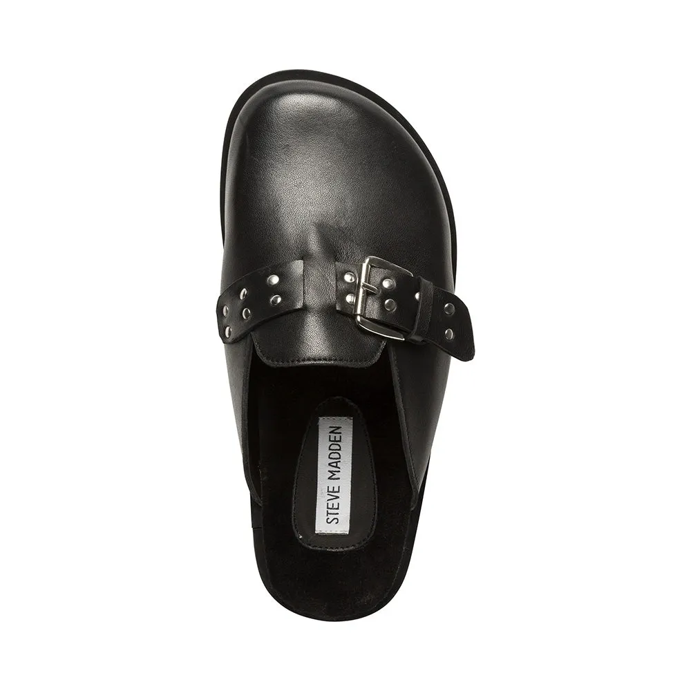 Evergreen Mules BLACK LEATHER