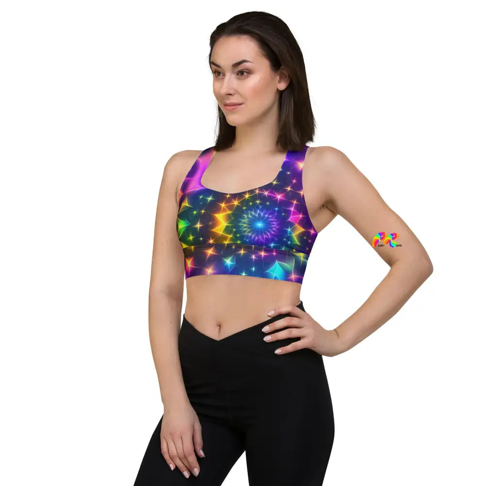 Exotic Neon Rave Sports Bra