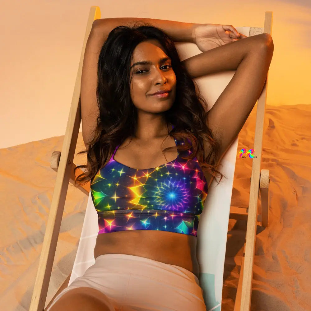 Exotic Neon Rave Sports Bra