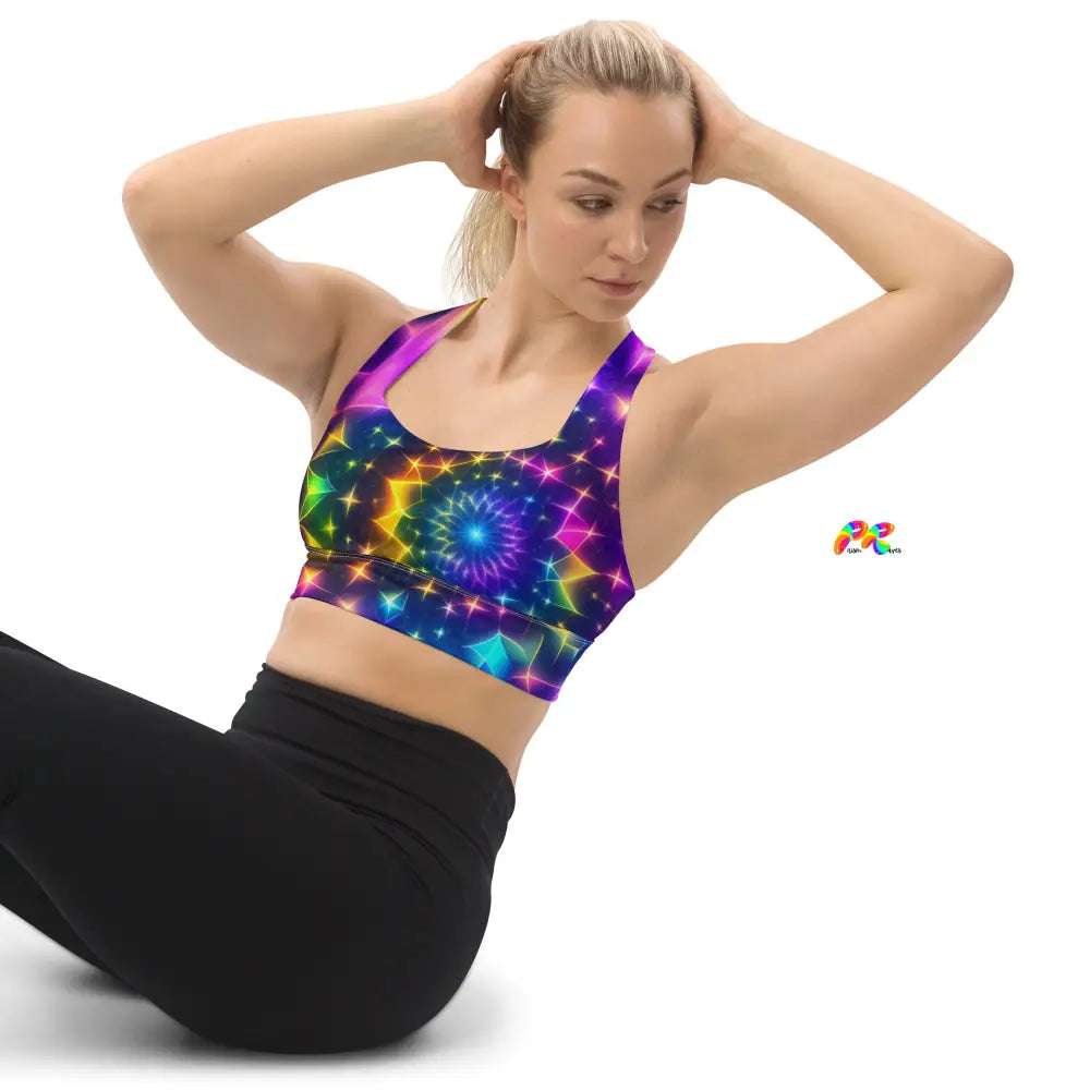 Exotic Neon Rave Sports Bra