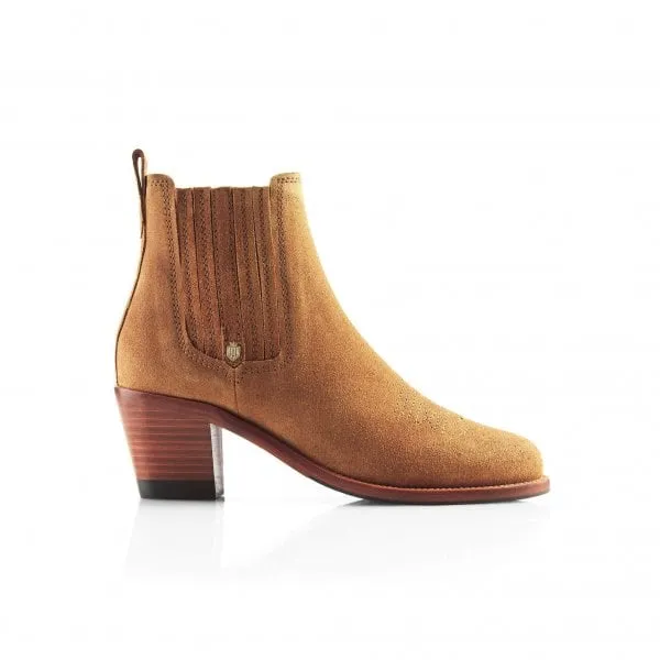 Fairfax & Favor Womens Rockingham Ankle Boot in Tan Suede