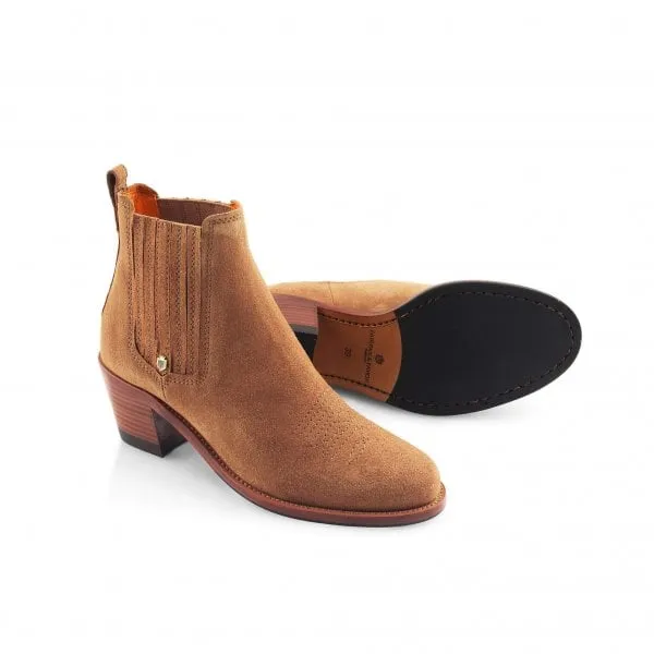 Fairfax & Favor Womens Rockingham Ankle Boot in Tan Suede