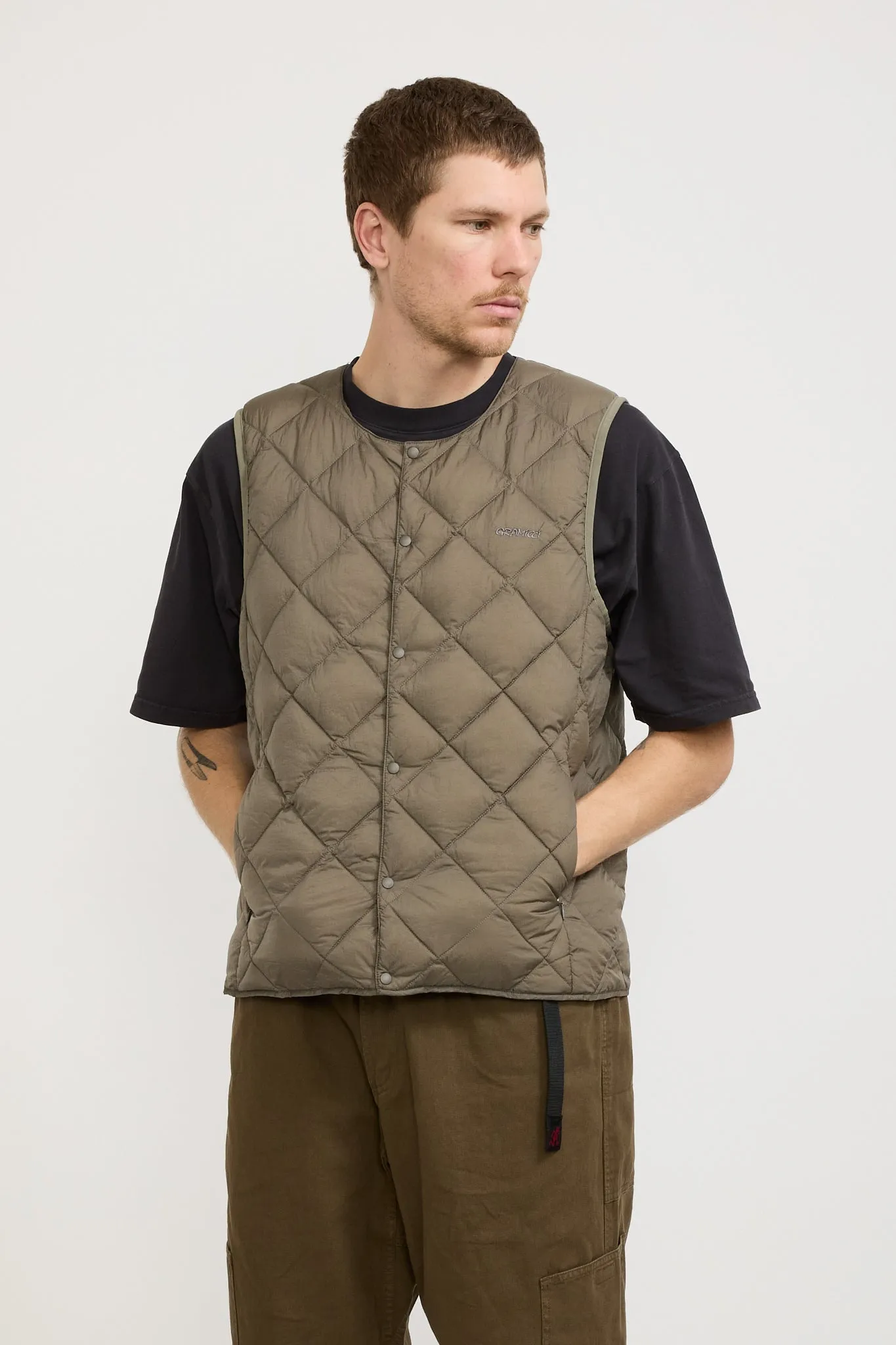 Gramicci x Taion Inner Down Vest Stone Grey