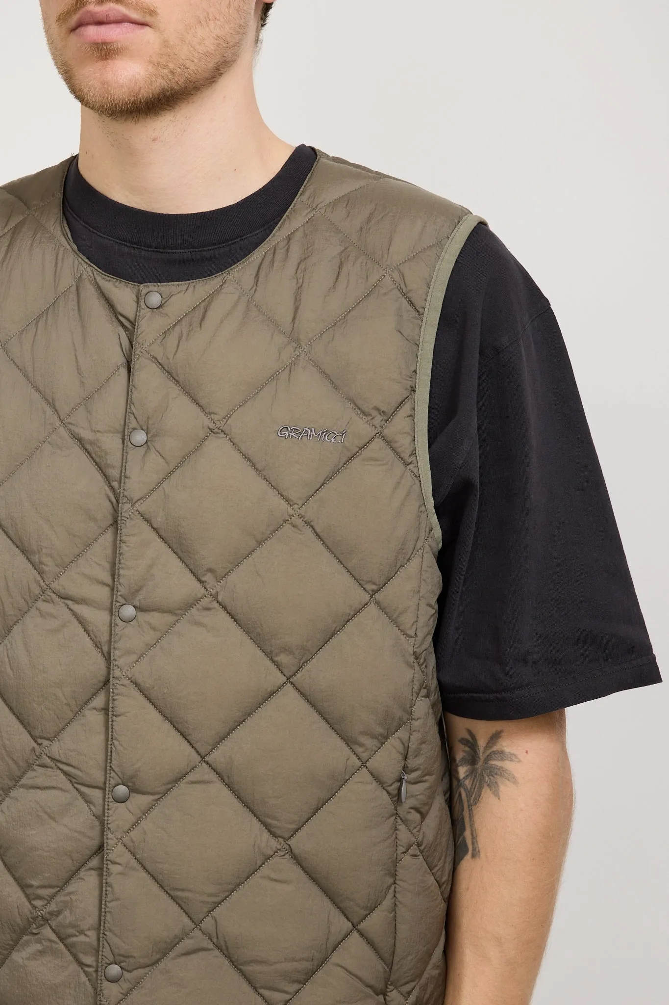 Gramicci x Taion Inner Down Vest Stone Grey