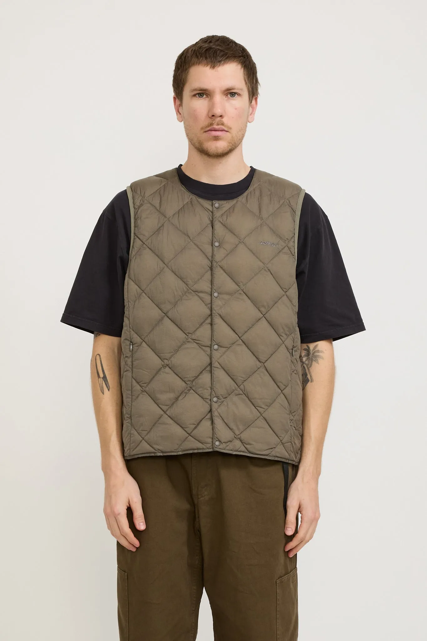 Gramicci x Taion Inner Down Vest Stone Grey