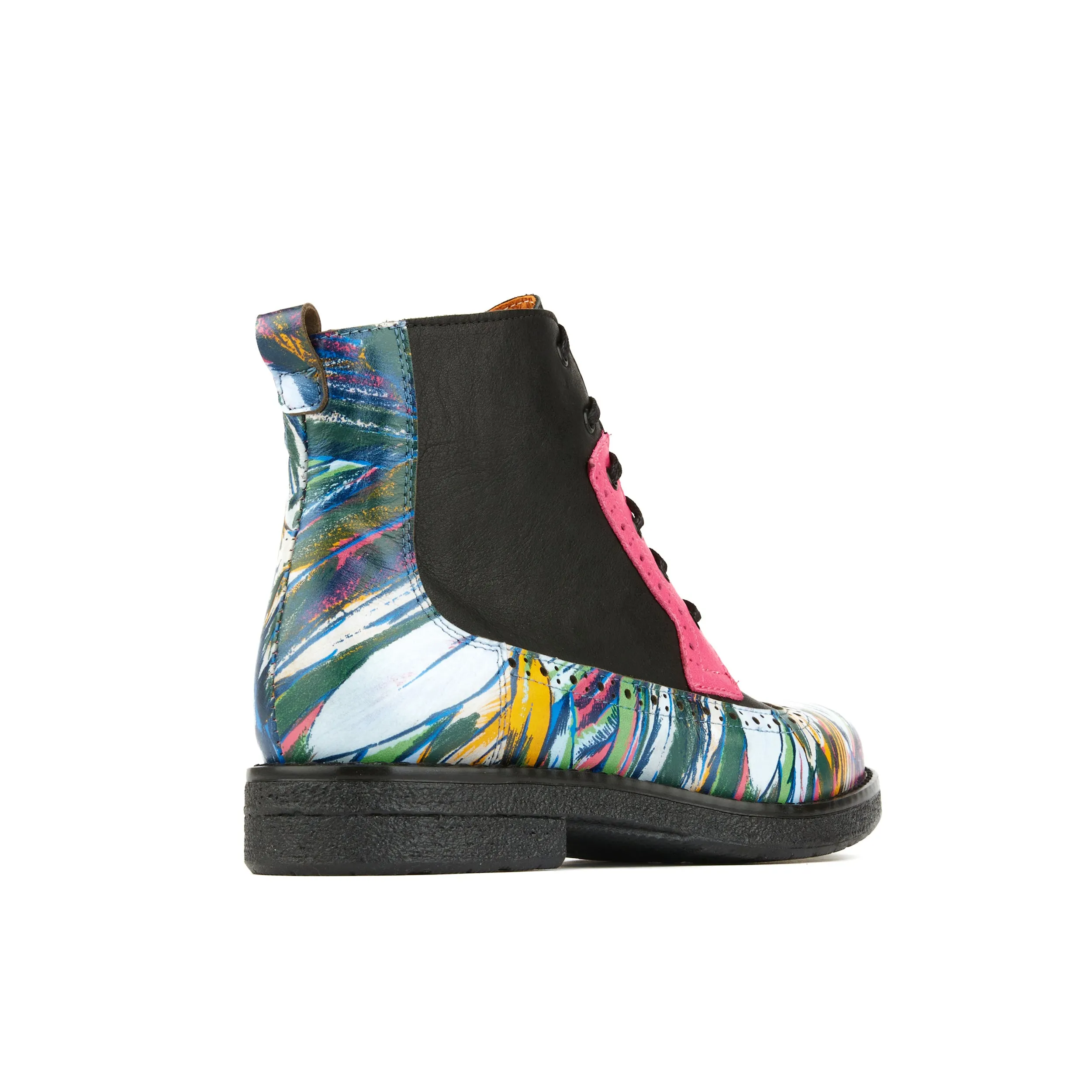 HATTER DARK FLAMINGO - Women's Italian leather ankle boot in vibrant colours