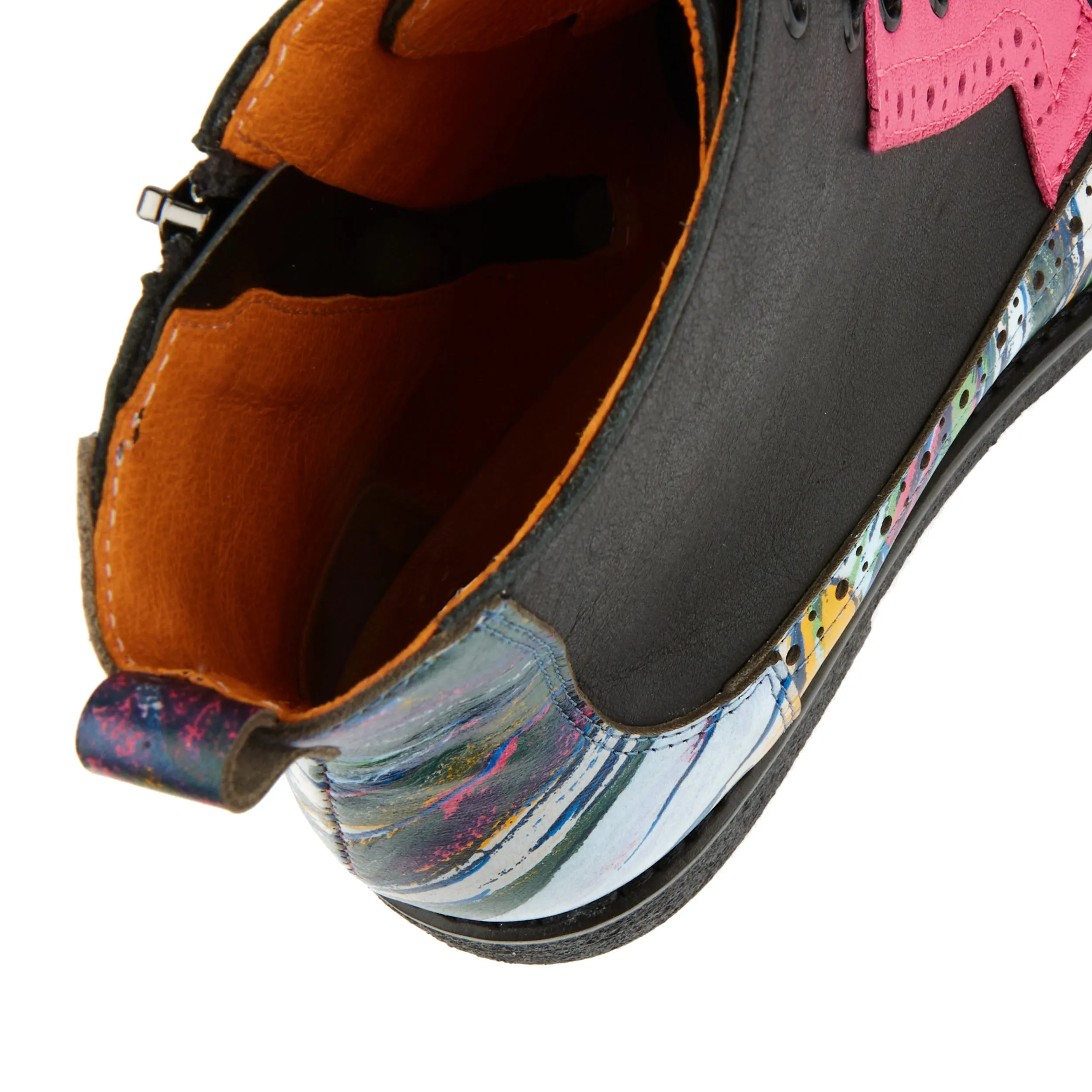 HATTER DARK FLAMINGO - Women's Italian leather ankle boot in vibrant colours