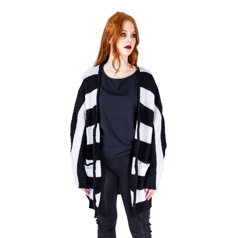 IN A DAZE CARDIGAN - BLACK/WHITE