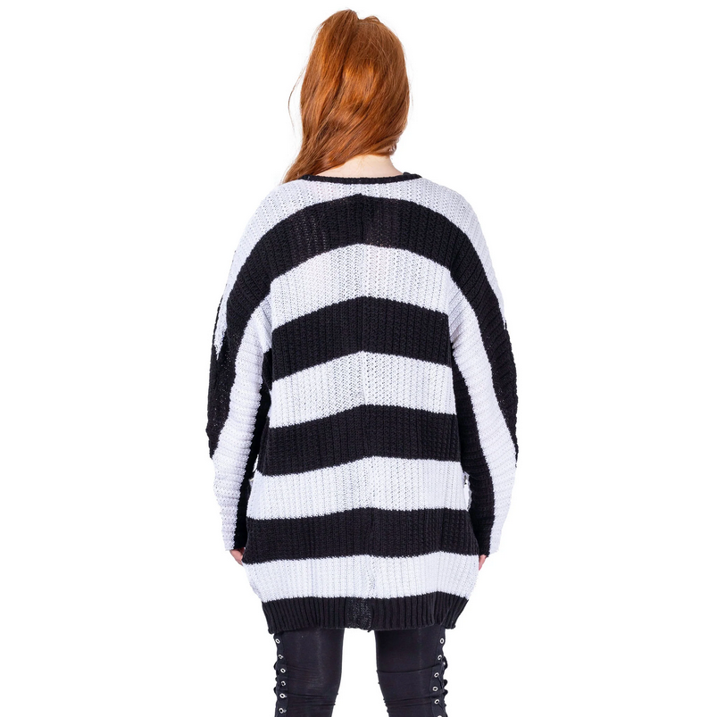 IN A DAZE CARDIGAN - BLACK/WHITE