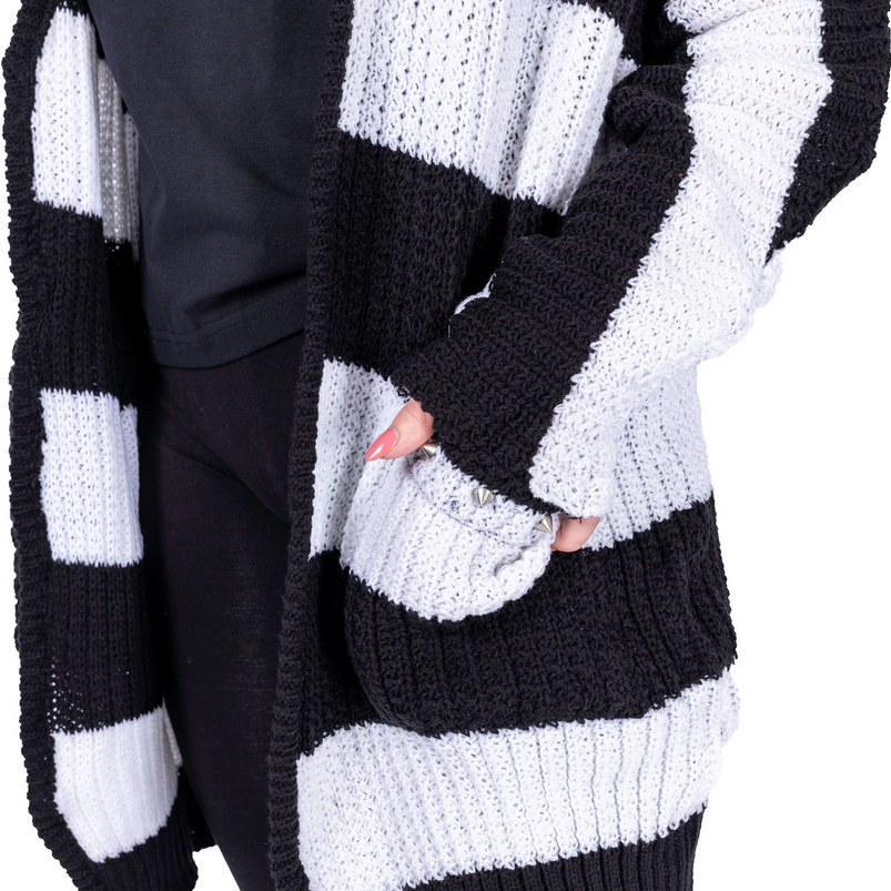 IN A DAZE CARDIGAN - BLACK/WHITE