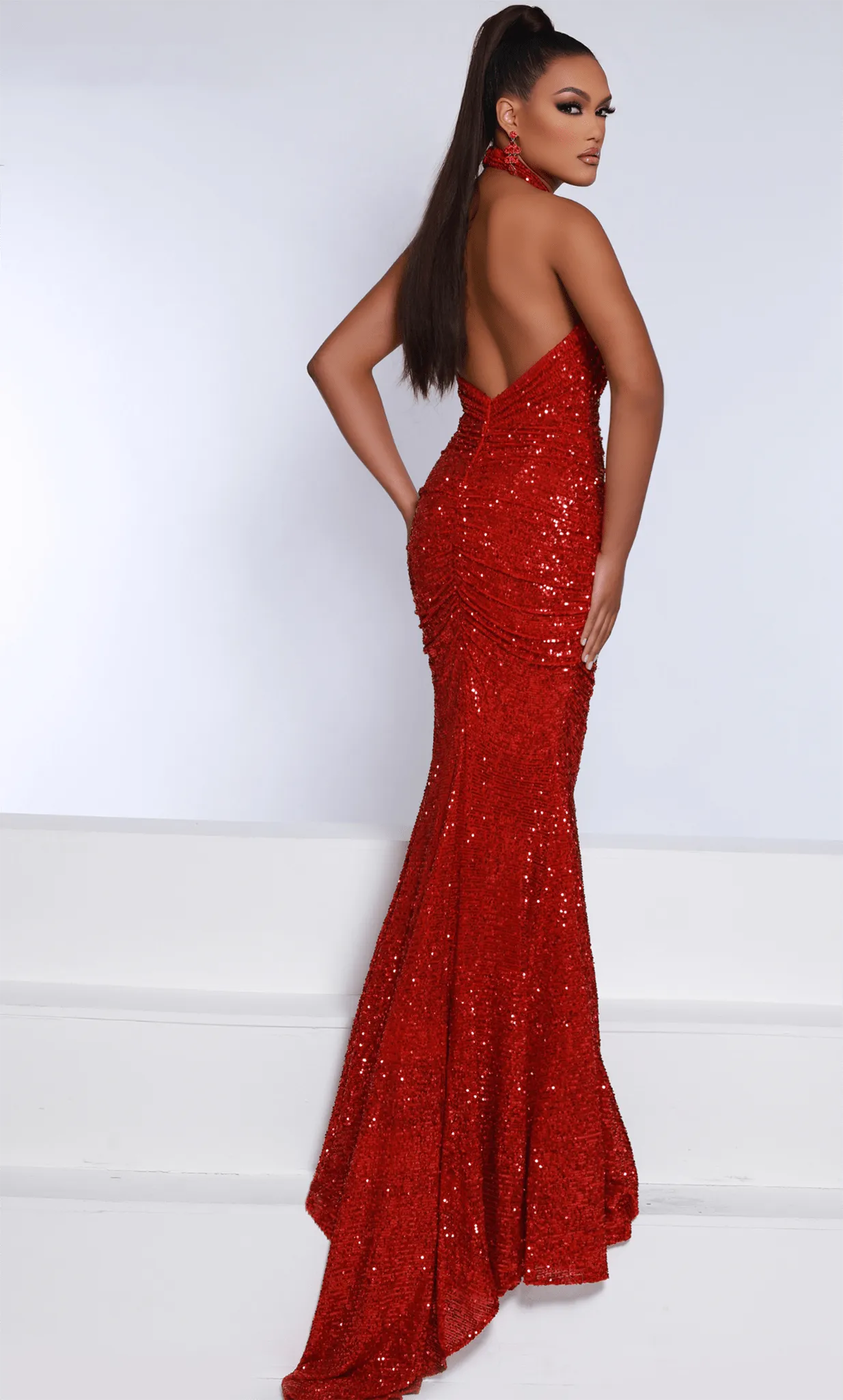 Johnathan Kayne 2702 - Halter Open Back Evening Gown