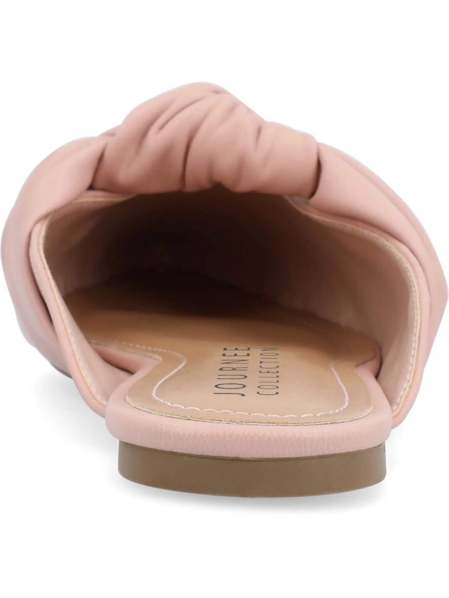 JOURNEE COLLECTION Womens Pink Knotted Padded Salinn Pointed Toe Slip On Mules