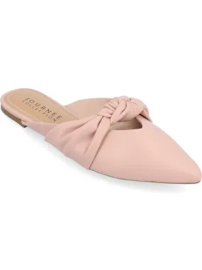 JOURNEE COLLECTION Womens Pink Knotted Padded Salinn Pointed Toe Slip On Mules