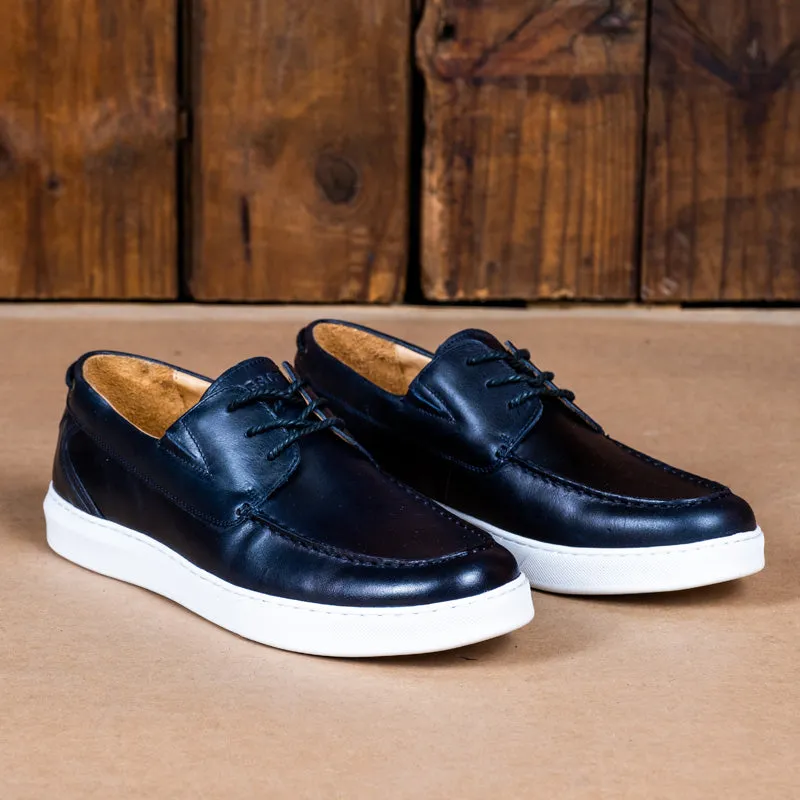 Kingsley Heath B Modern Boat Sneaker Navy/White