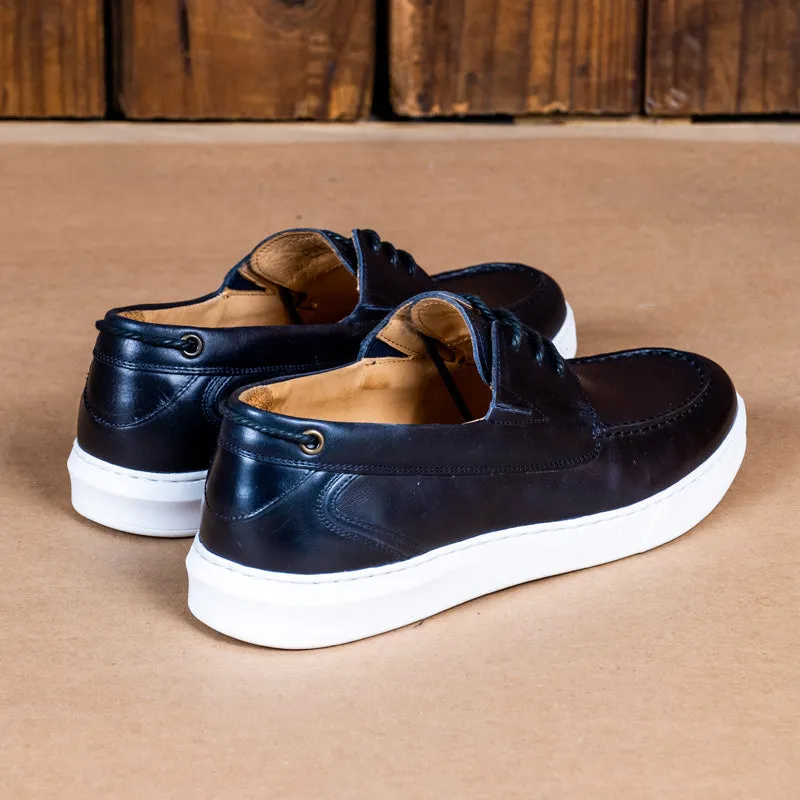 Kingsley Heath B Modern Boat Sneaker Navy/White