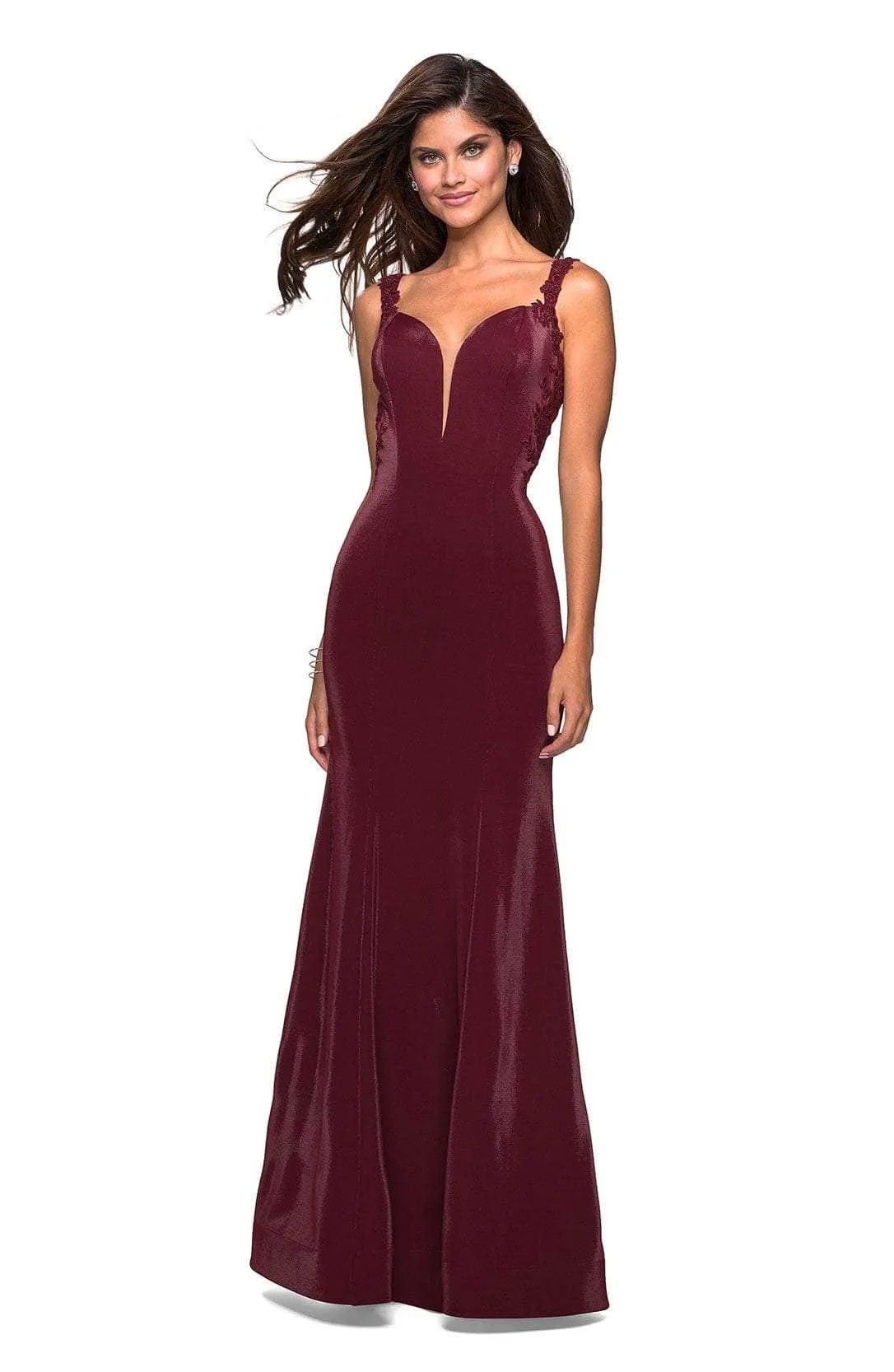 La Femme 27474SC - Strappy Open Back Evening Gown