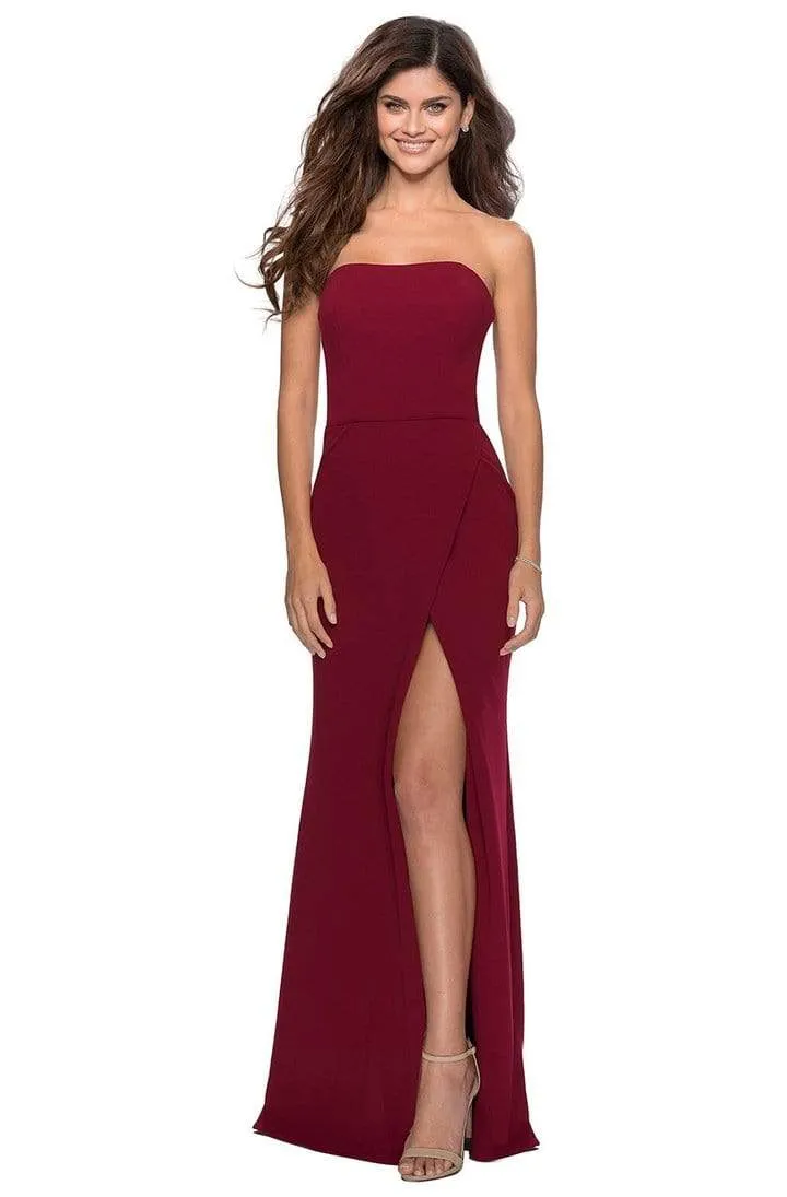 La Femme 28835SC - Strapless High Slit Evening Gown