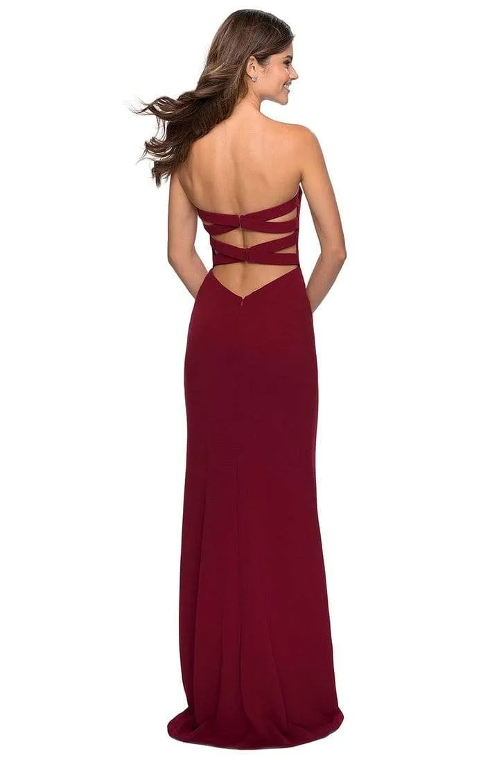 La Femme 28835SC - Strapless High Slit Evening Gown