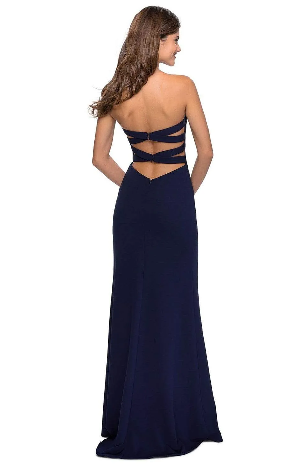 La Femme 28835SC - Strapless High Slit Evening Gown