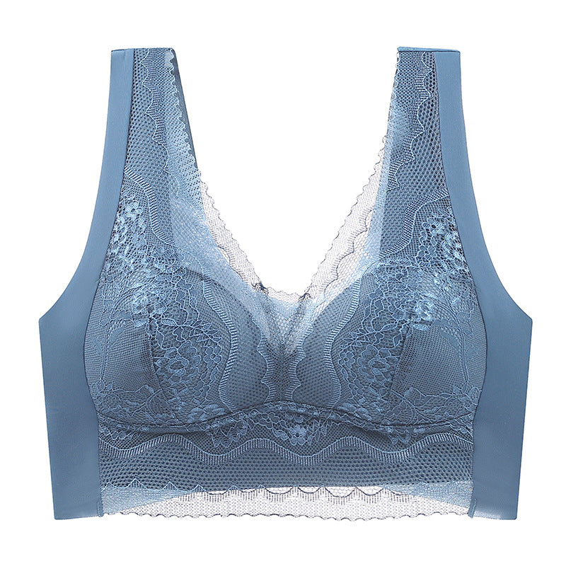 Lace anti-exposure seamless bra