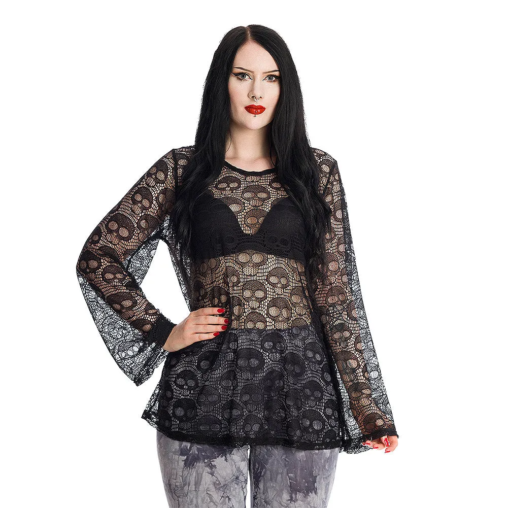 Lace Skull Net Longsleeve