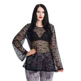 Lace Skull Net Longsleeve