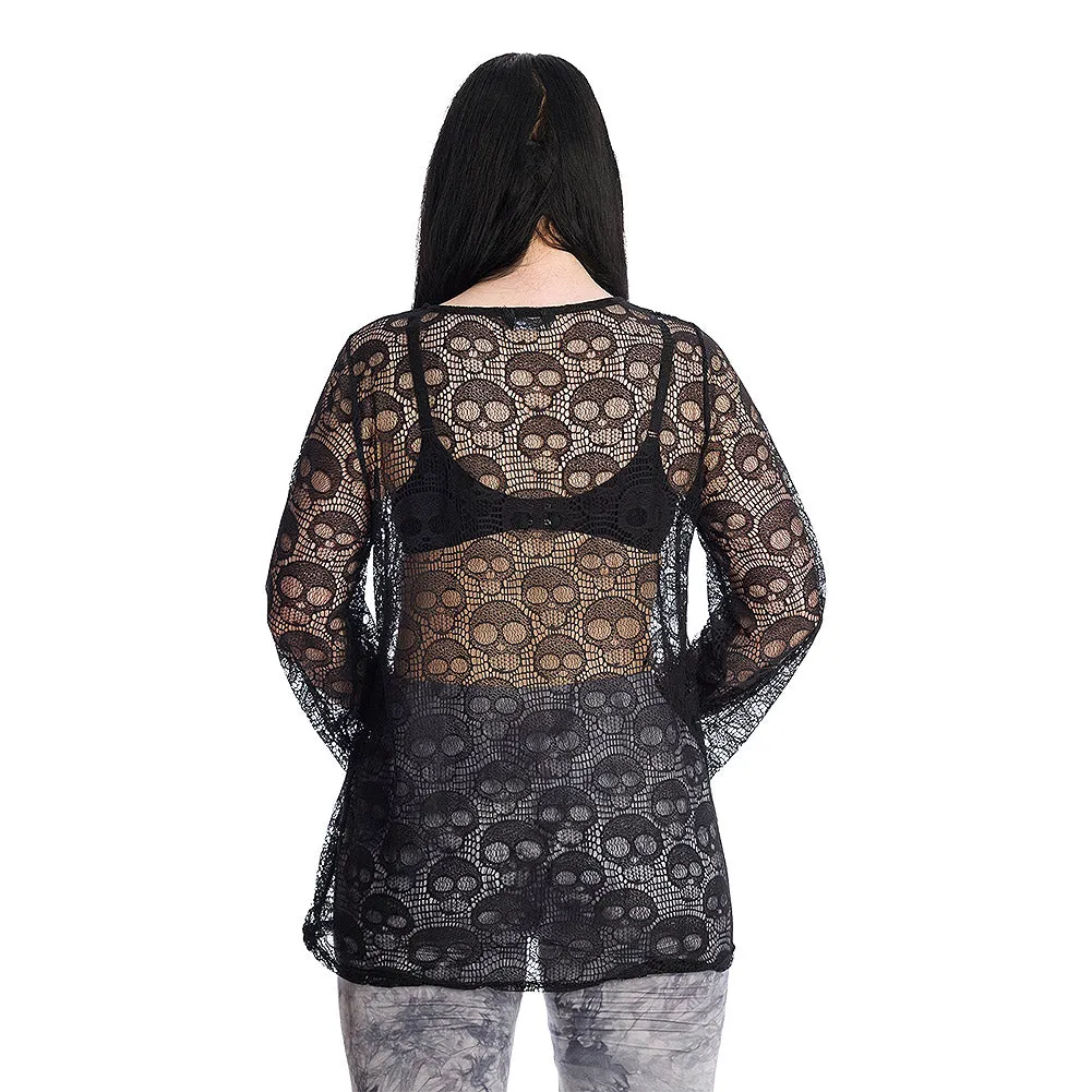 Lace Skull Net Longsleeve