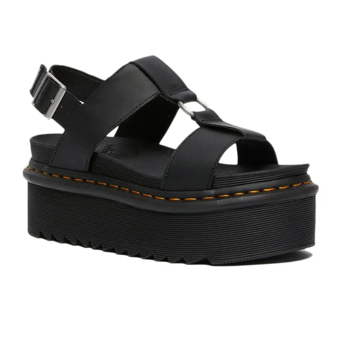 LEATHER FRANCIS PLATFORM SANDAL Woman Black