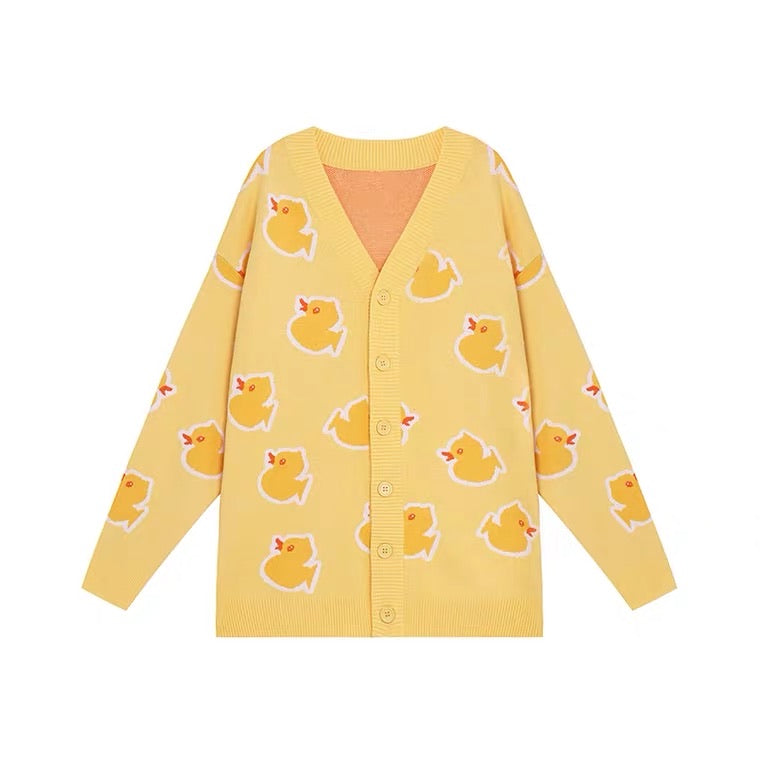 little duck creamy yellow cardigan