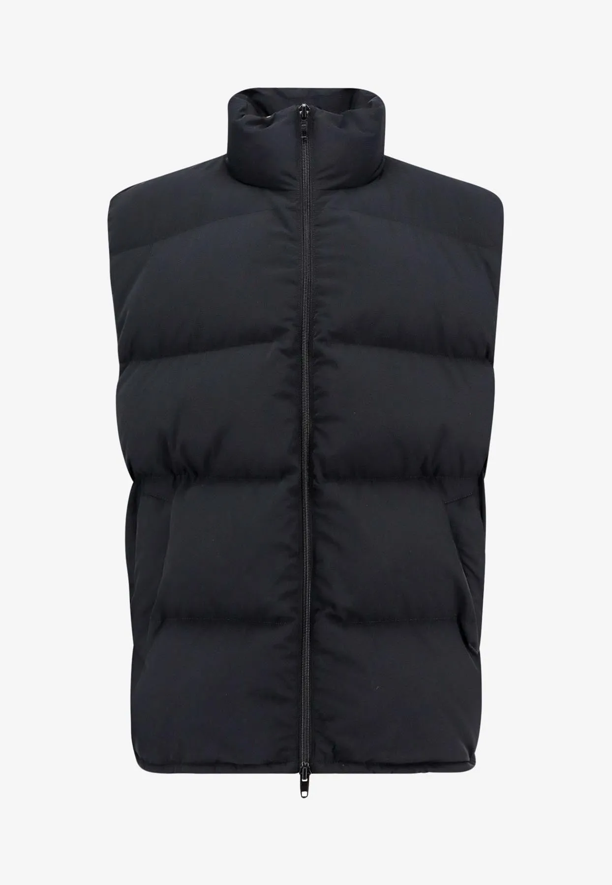 Logo Print Zip-Up Down Vest