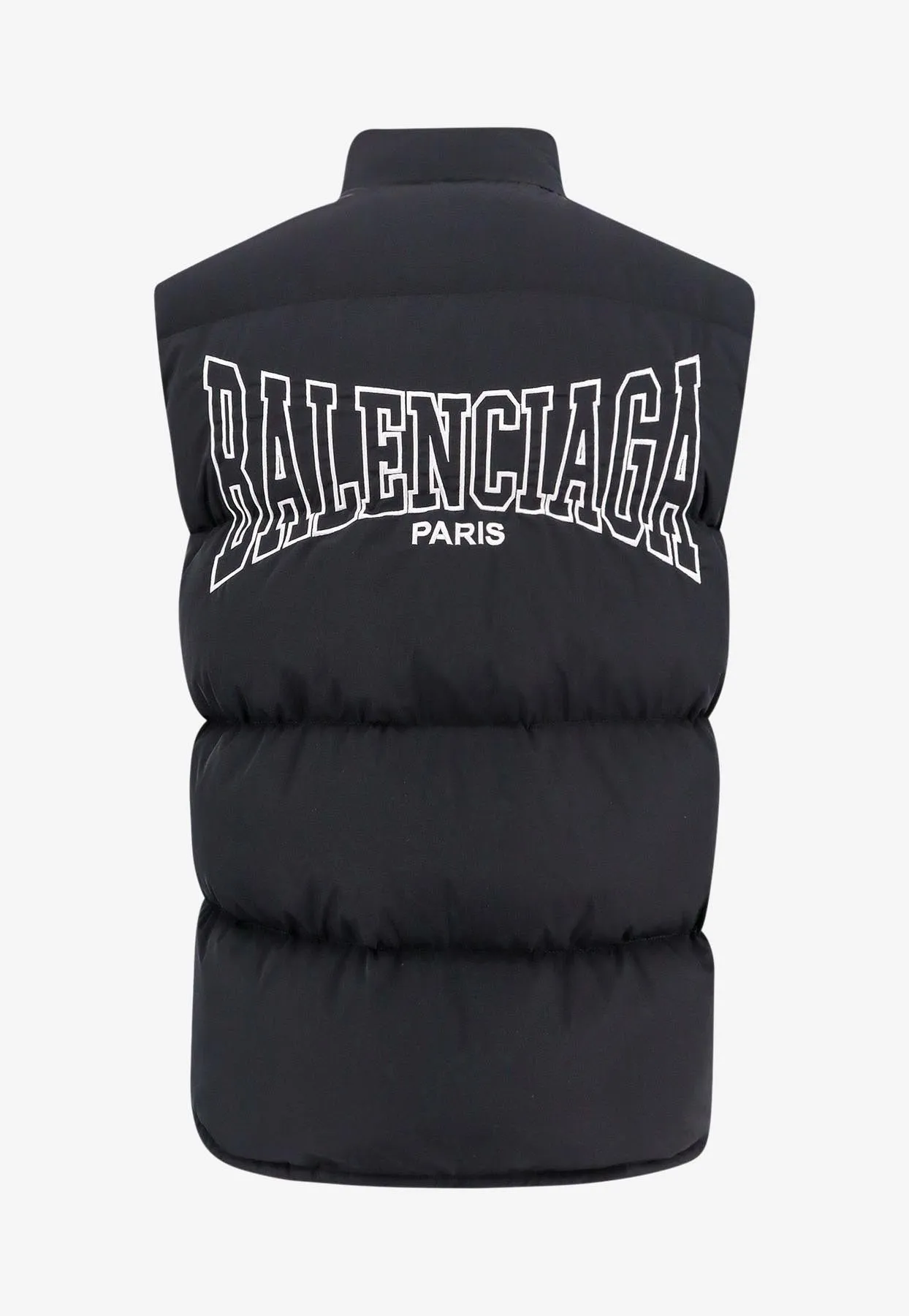 Logo Print Zip-Up Down Vest