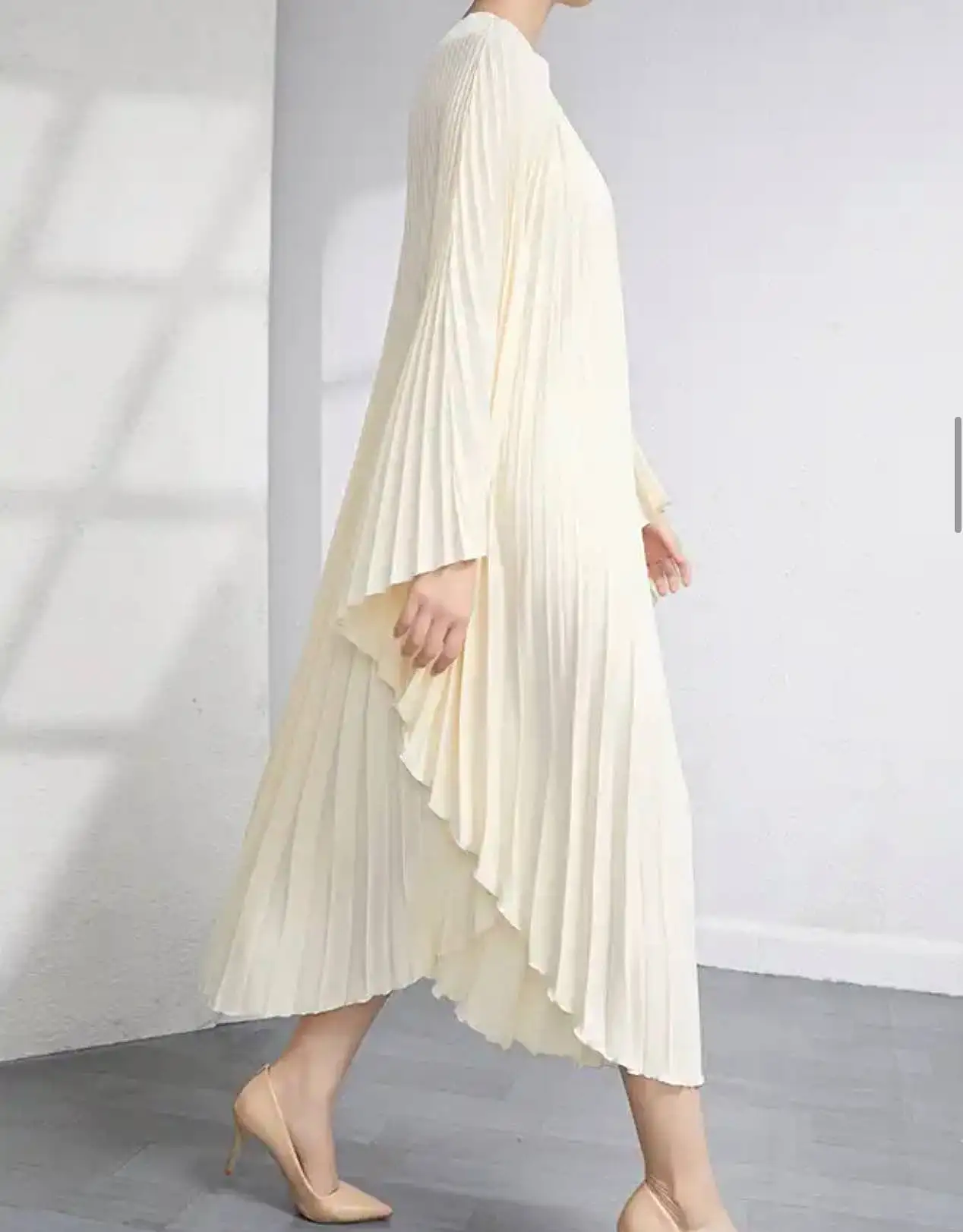 Long Pleated Oversized Dress