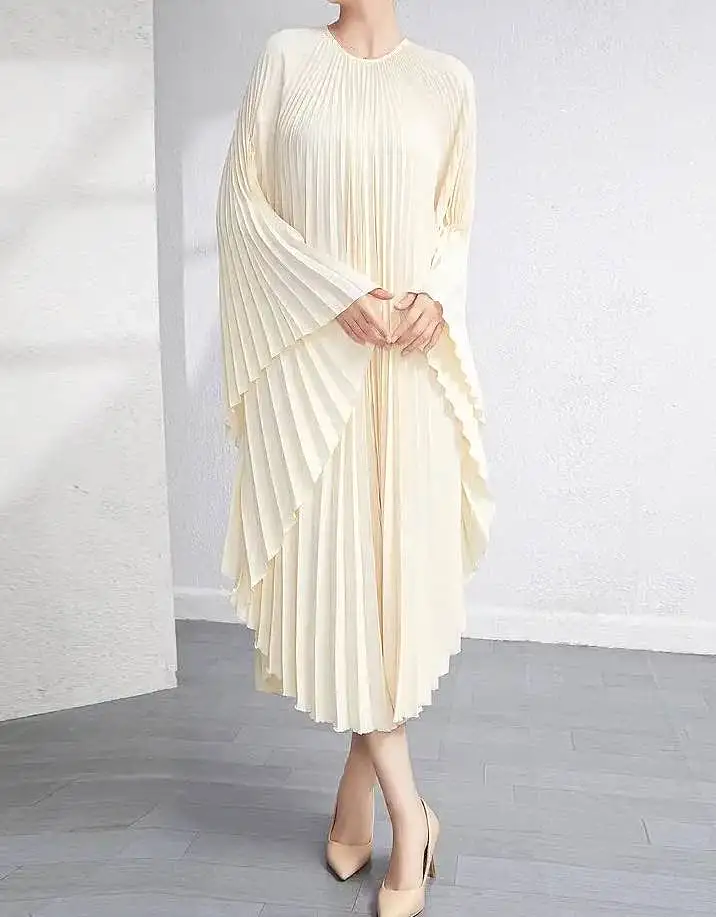 Long Pleated Oversized Dress